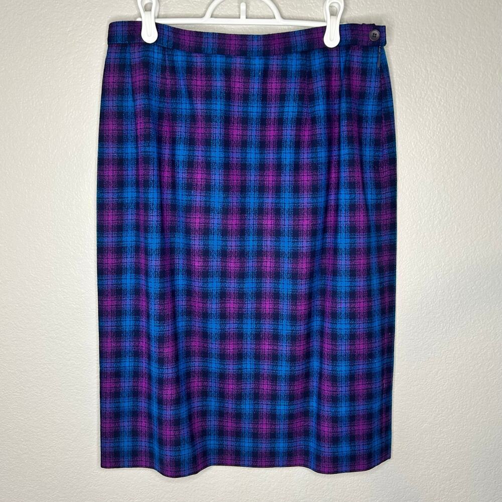 Pendleton Vibrant Plaid Pencil Skirt